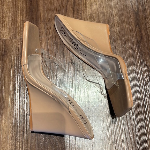 Clear Strap Sandal Wedges Sexy Unique Trendy - Picture 3 of 3